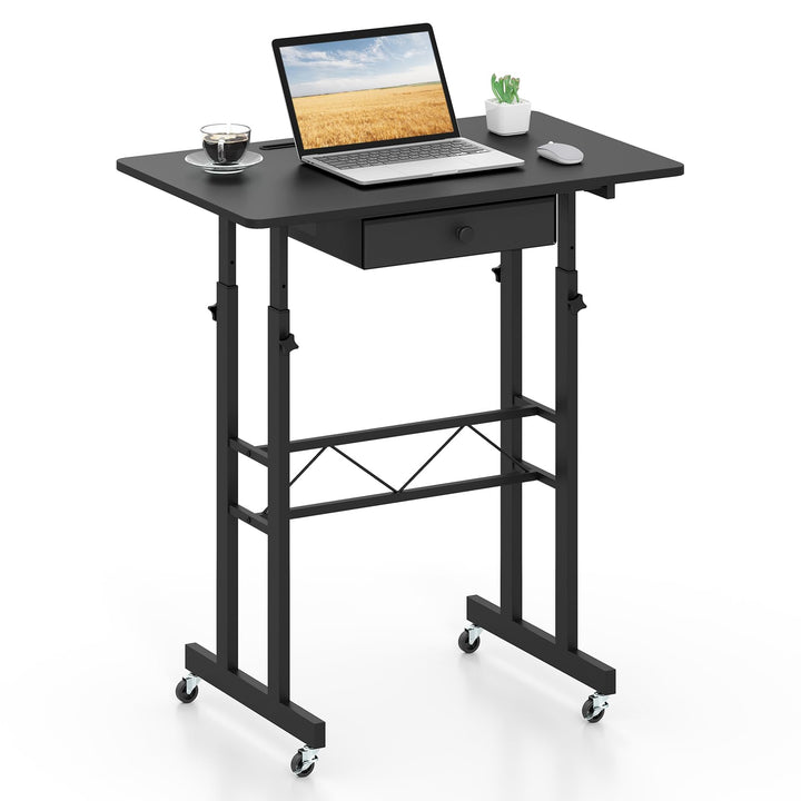 Giantex 31.5 Small Standing Desk with Drawer for Walking Pad Treadmill