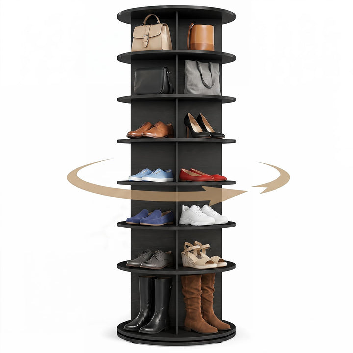 Giantex 7 Tier Rotating Shoe Rack Tower with 28 Cubes