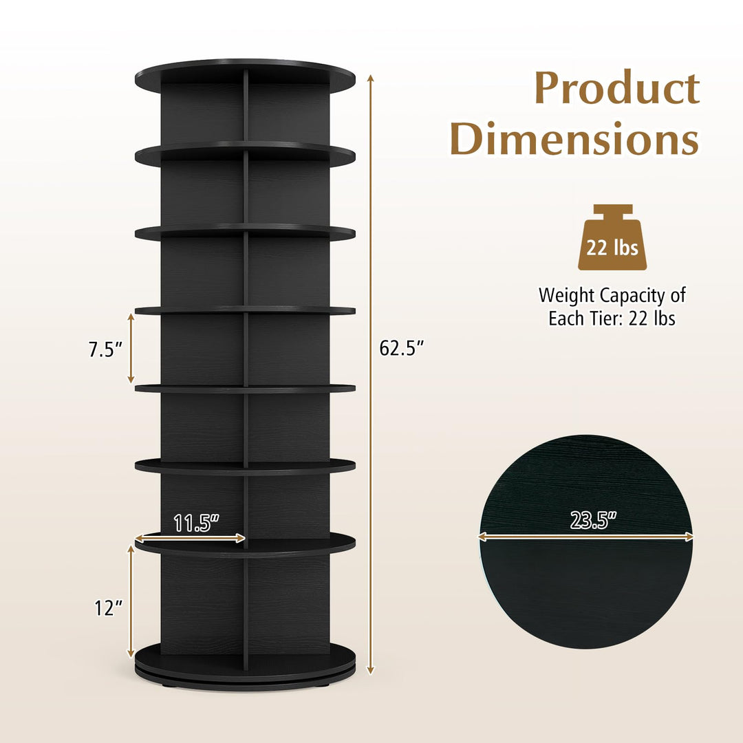 Giantex 7 Tier Rotating Shoe Rack Tower with 28 Cubes