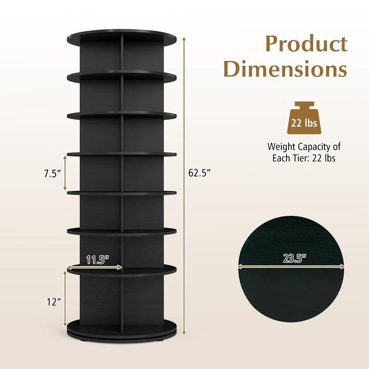 Giantex 7 Tier Rotating Shoe Rack Tower with 28 Cubes