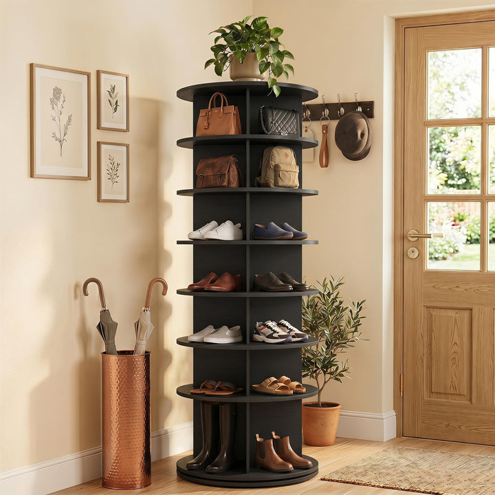 Giantex 7 Tier Rotating Shoe Rack Tower with 28 Cubes