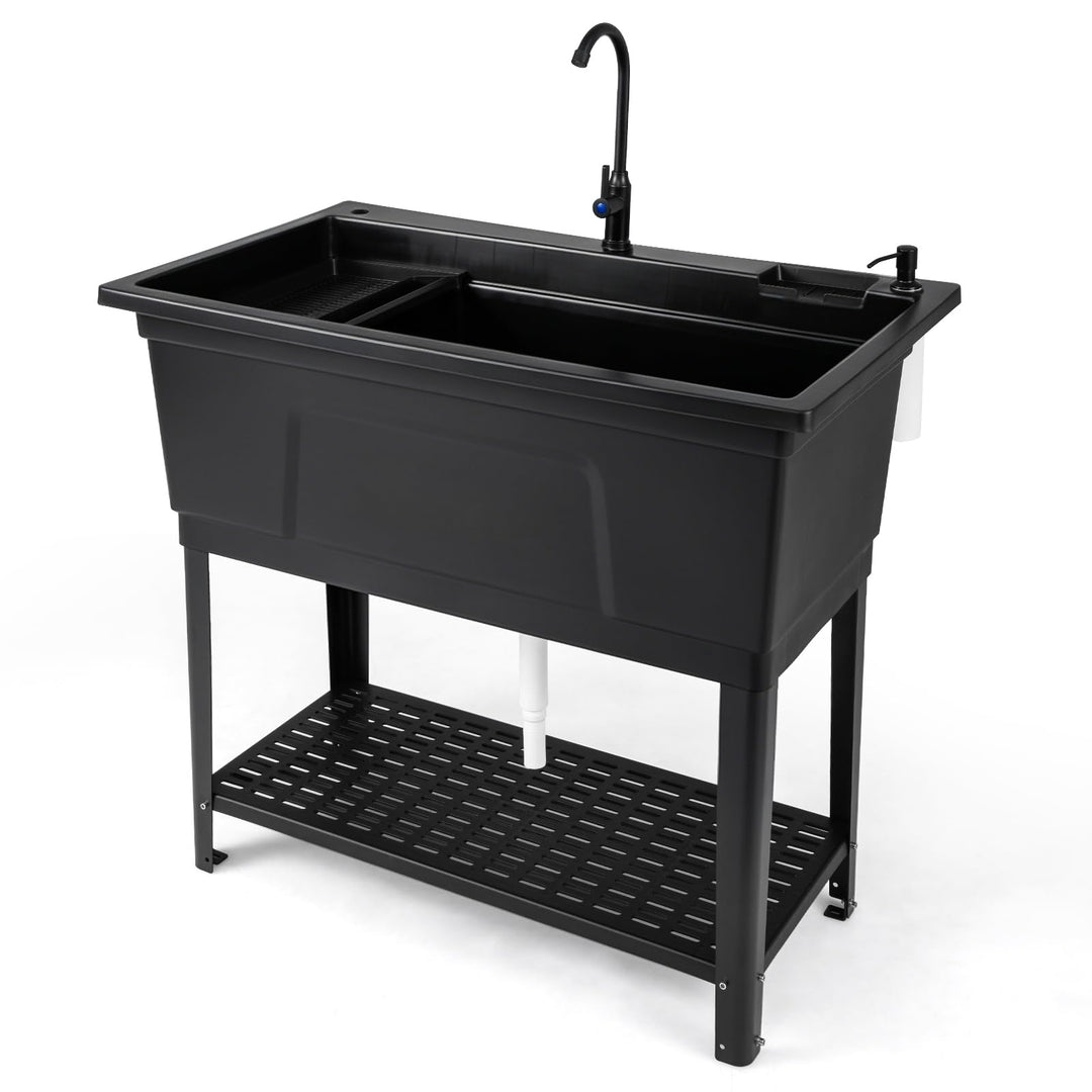 Giantex Freestanding Utility Sink with Faucet &amp; Drain Kit