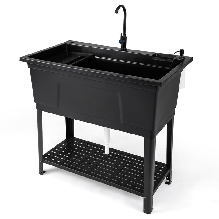 Giantex Freestanding Utility Sink with Faucet &amp; Drain Kit