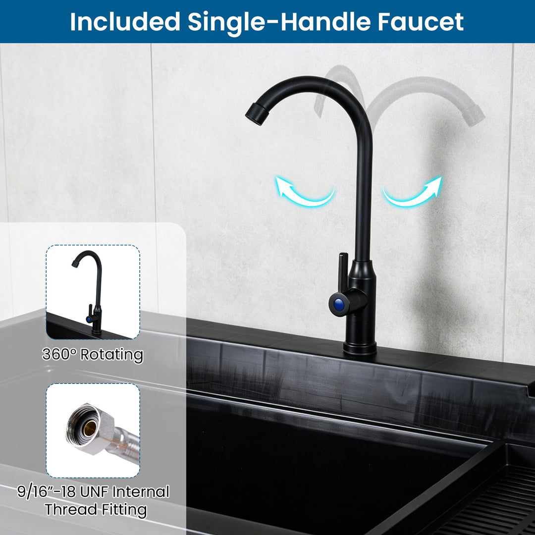 Giantex Freestanding Utility Sink with Faucet &amp; Drain Kit