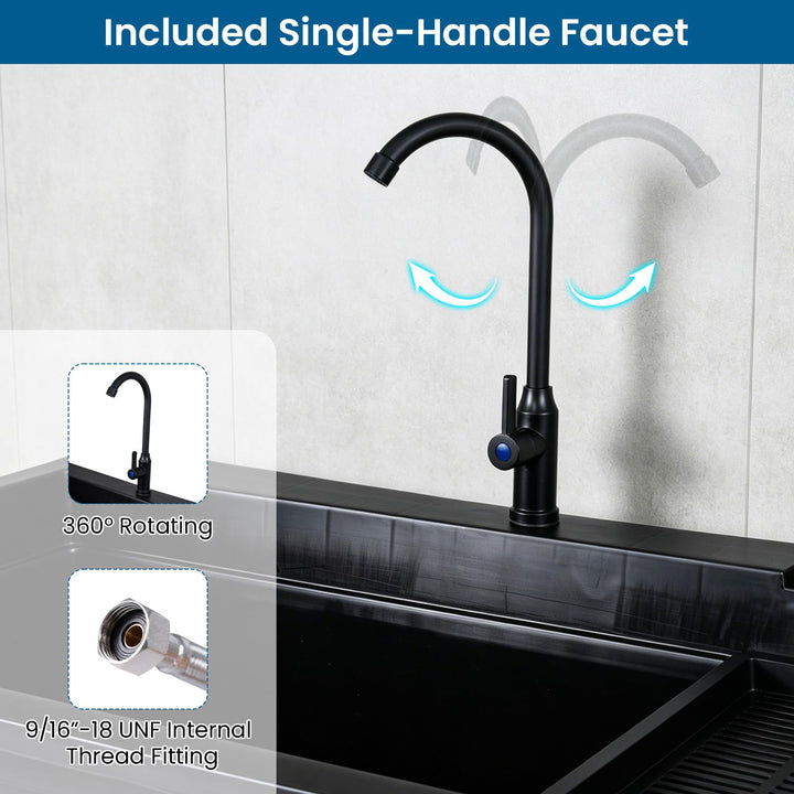 Giantex Freestanding Utility Sink with Faucet &amp; Drain Kit