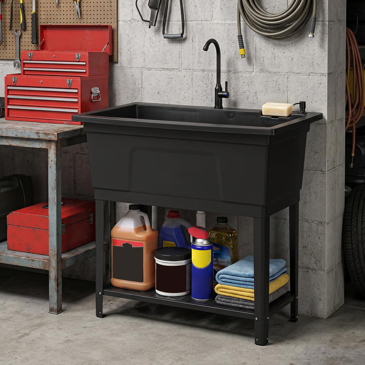 Giantex Freestanding Utility Sink with Faucet &amp; Drain Kit