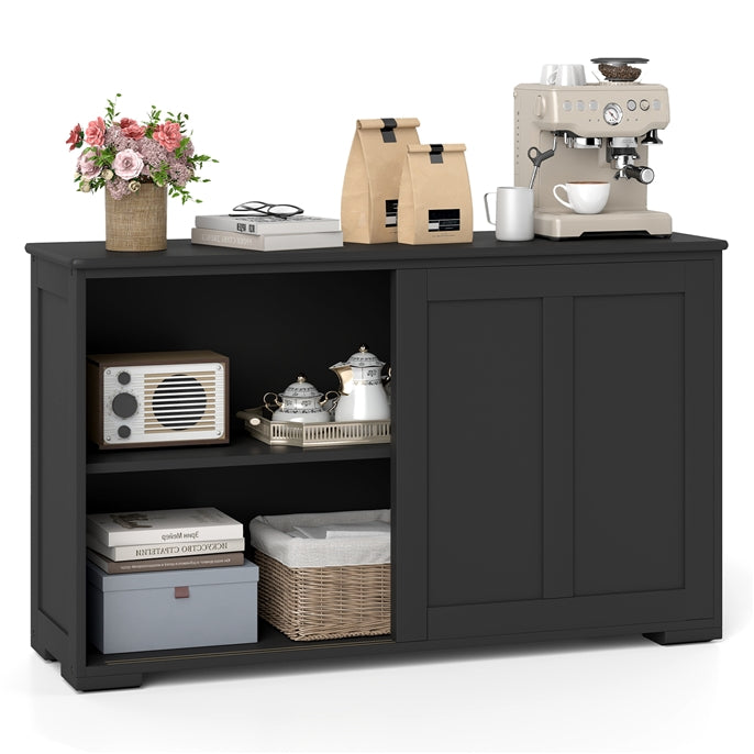 Giantex Buffet Cabinet with Storage, Coffee Bar Wine Cabinet, Farmhouse Sideboard w/Sliding Door