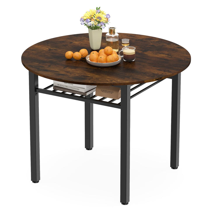 Giantex Dining Table for 2-4 with Storage Shelf &amp; Metal Frame