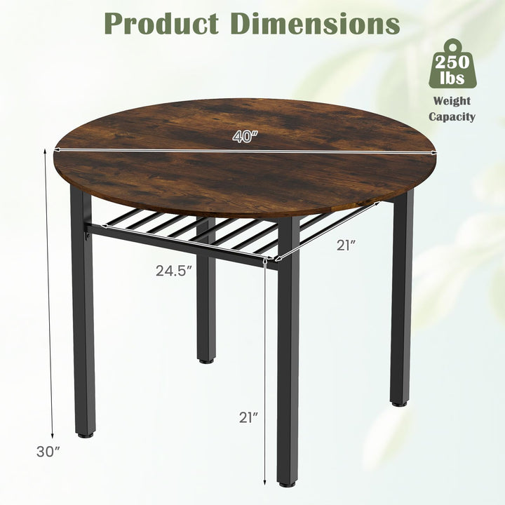 Giantex Dining Table for 2-4 with Storage Shelf &amp; Metal Frame