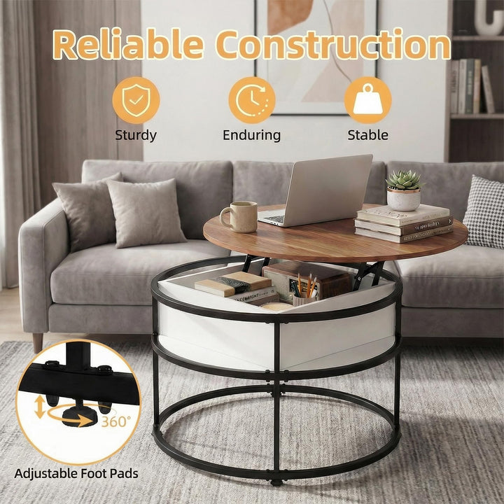 Giantex 31.5" Round Lift Top Coffee Table with Storage and Hidden Compartment