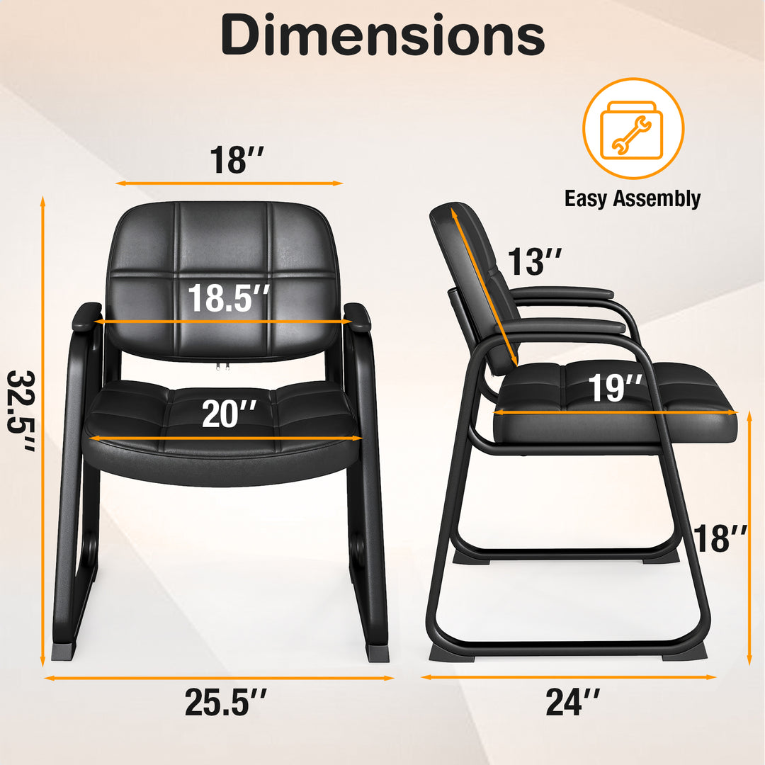 Giantex Set of 2/4/8/12 Guest Chair, Ergonomic Reception Chair
