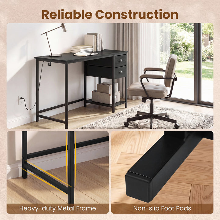 Giantex 38" Home Office Desk with Charging Station
