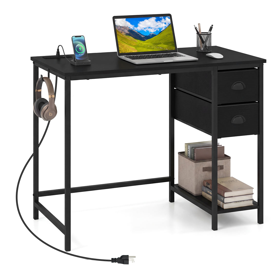 Giantex 38" Home Office Desk with Charging Station