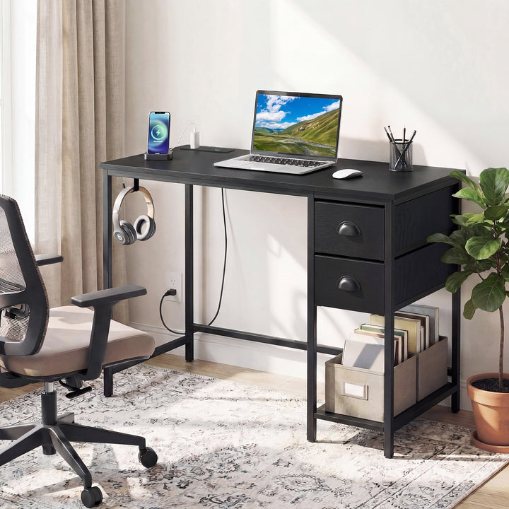 Giantex 38" Home Office Desk with Charging Station