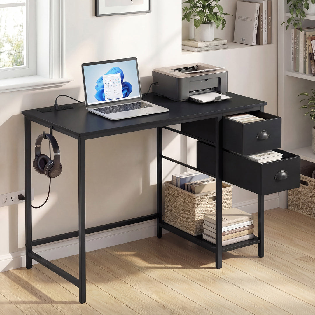 Giantex 38" Home Office Desk with Charging Station
