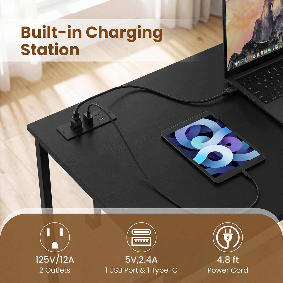 Giantex 38" Home Office Desk with Charging Station