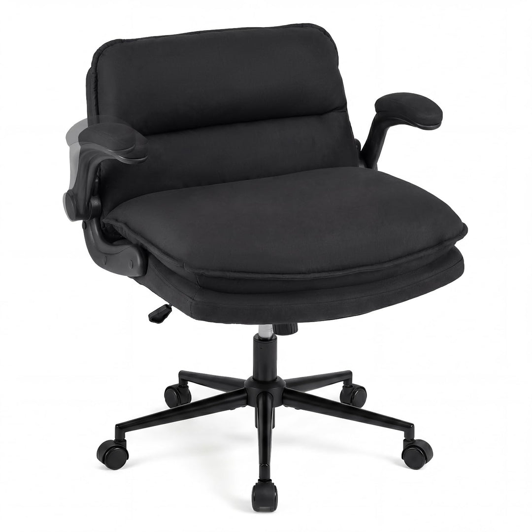 Giantex Criss Cross Chair with Flip-up Arms &amp; Wide Thick Padded Seat