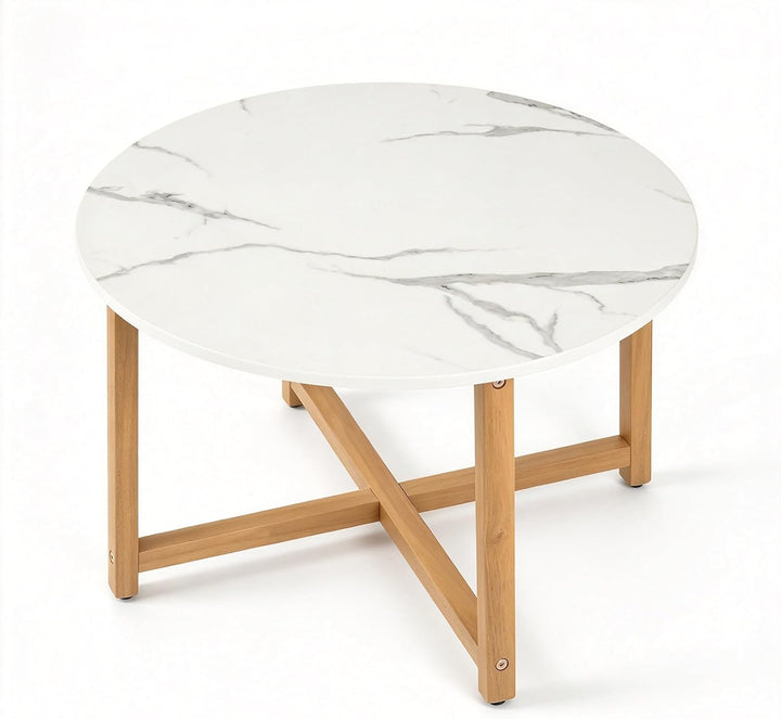 GIANTEX  Center Table with Faux Marble Tabletop