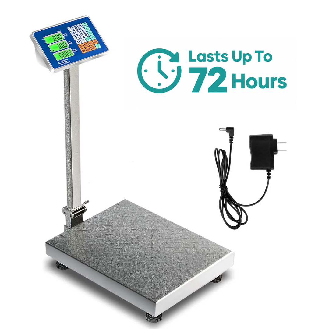 Giantex 660lbs Weight Computing Digital Scale Floor Platform Scale for Weighing Luggage (Silver) - Giantexus