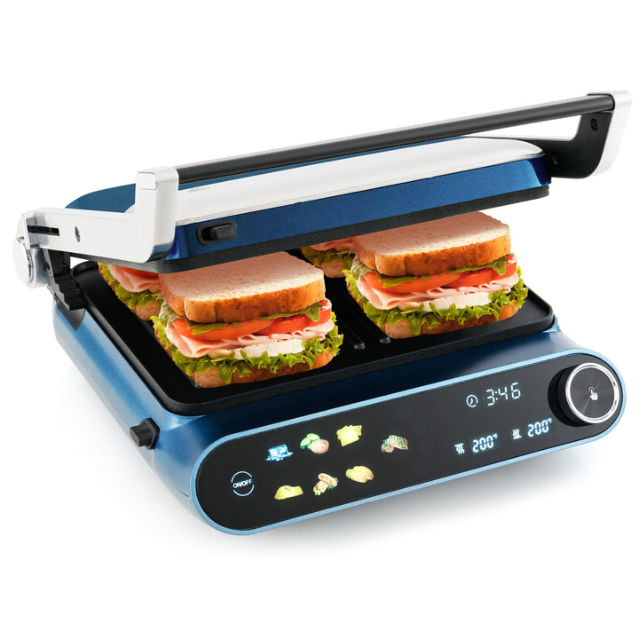 Giantex Panini Press Sandwich Maker, Electric Indoor Grill with 2 Removable & Dishwasher Safe Non-Stick Plates