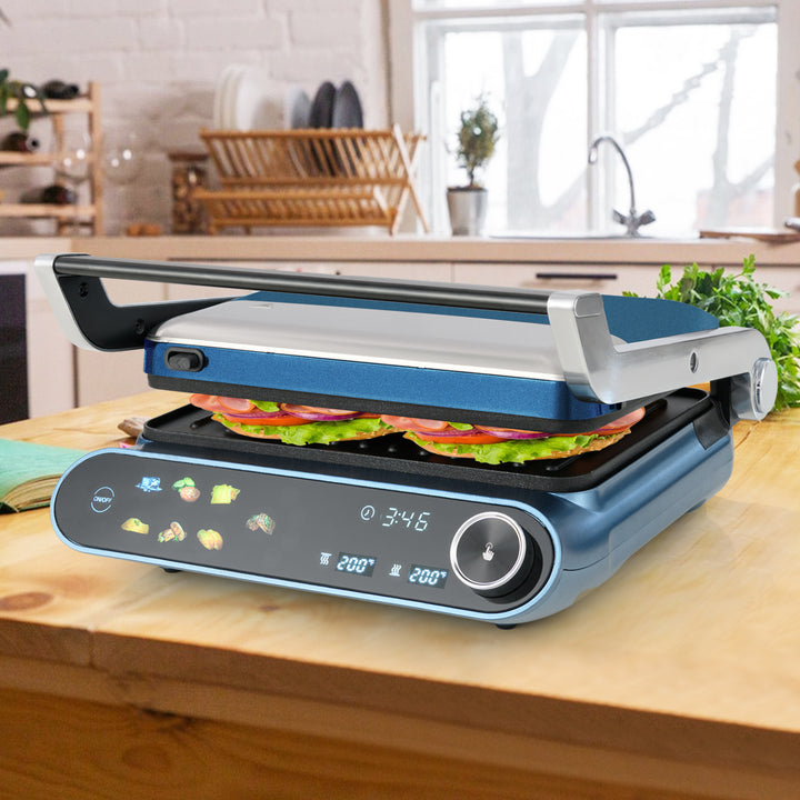 Giantex Panini Press Sandwich Maker, Electric Indoor Grill with 2 Removable & Dishwasher Safe Non-Stick Plates