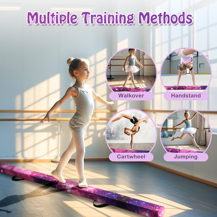 Giantex 7 Ft Balance Beam, Folding Gymnastics Beam w/Carry Handles