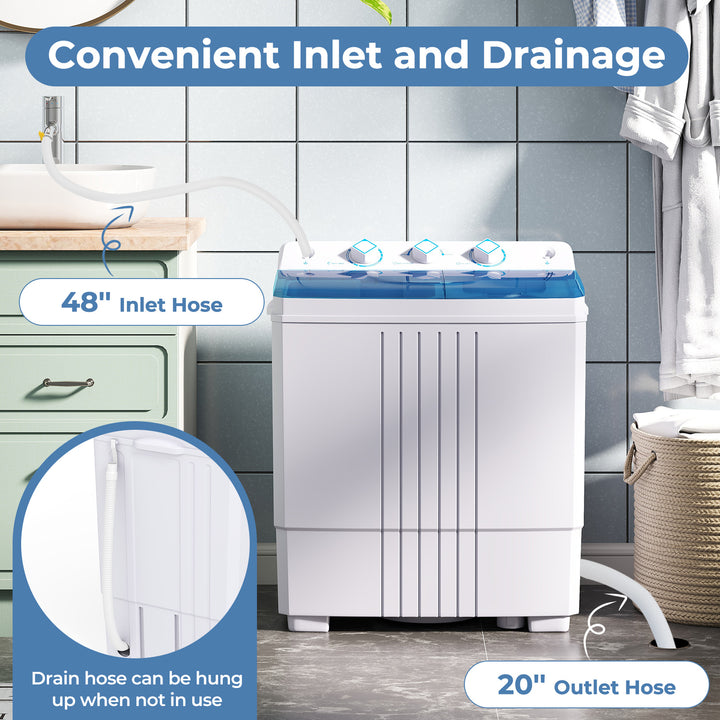 Giantex Washing Machine Portable Compact Twin Tub 12Lbs Washing and 8Lbs Spinning
