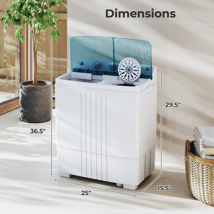 Giantex Washing Machine Portable Compact Twin Tub 12Lbs Washing and 8Lbs Spinning