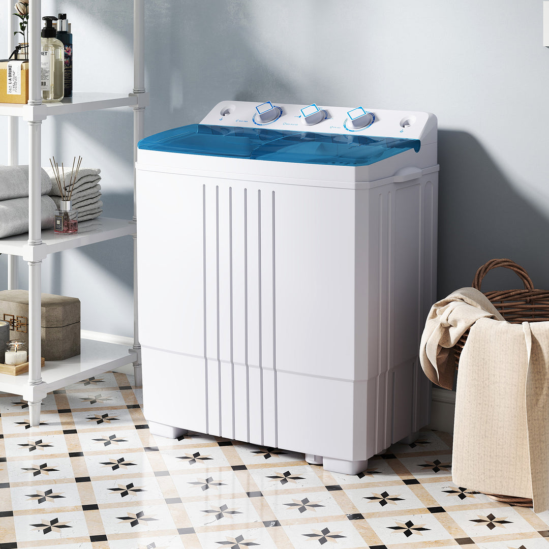 Giantex Washing Machine Portable Compact Twin Tub 12Lbs Washing and 8Lbs Spinning