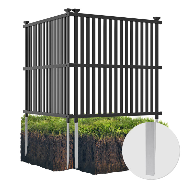 Giantex Air Conditioner Fence 2/4 Panels - 45''W x 45''H Outdoor Fence Privacy Screen with Metal Stakes