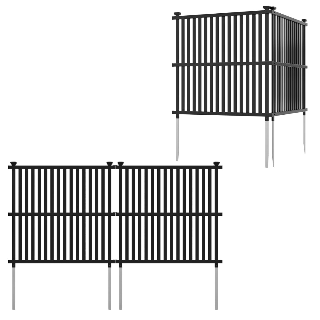 Giantex Air Conditioner Fence 2/4 Panels - 45''W x 45''H Outdoor Fence Privacy Screen with Metal Stakes
