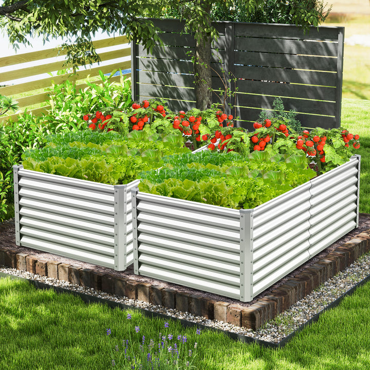 Giantex 6x3x2ft Steel Planter Raised Bed, Protective Edges, Vegetables, Flowers Fruit Herb