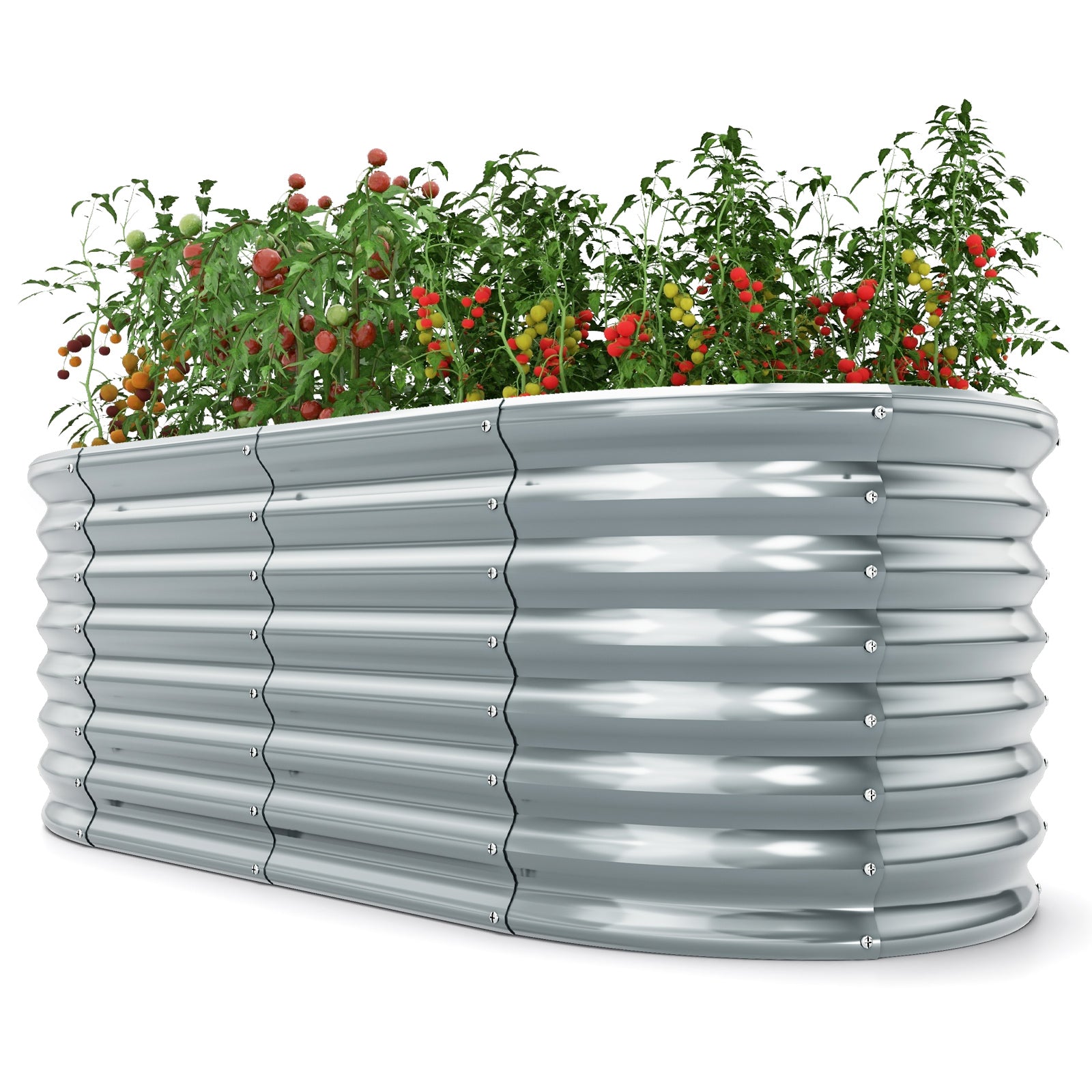Giantex Raised Garden Bed, 65” x 32” x 24” Oval Metal Planter Box