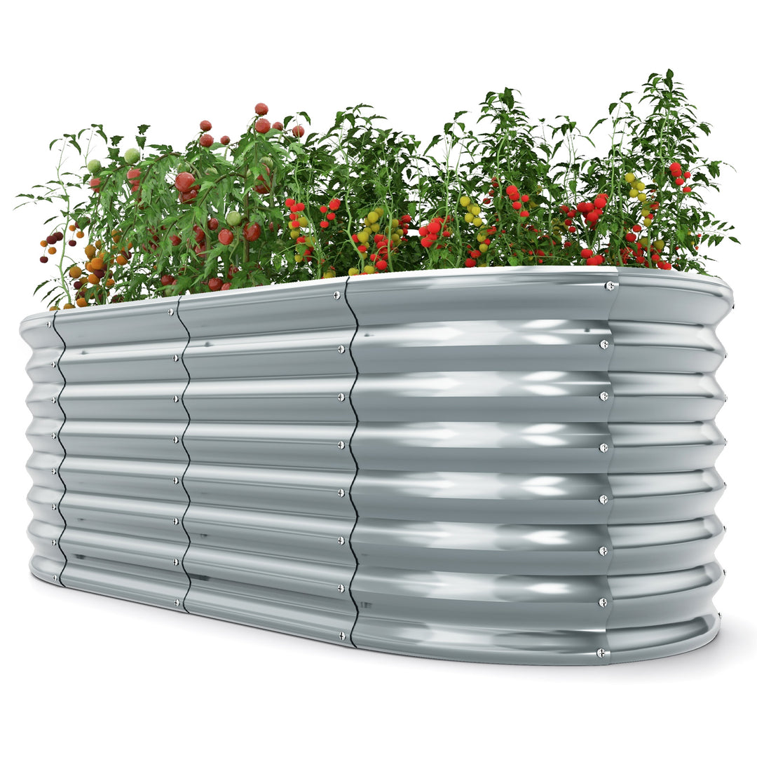 Giantex Raised Garden Bed, 65” x 32” x 24” Oval Metal Planter Box