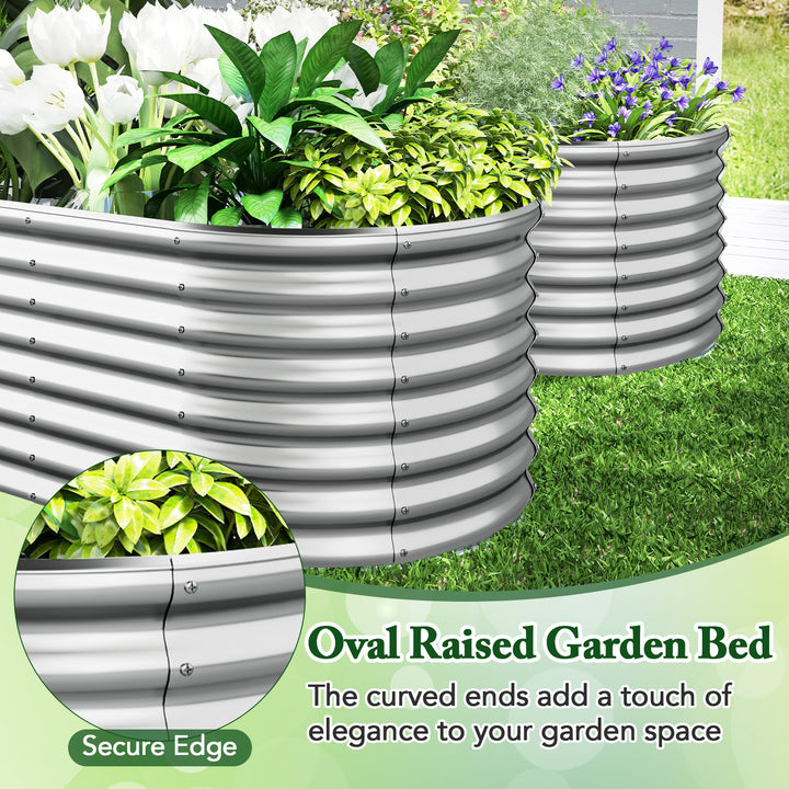 Giantex Raised Garden Bed, 65” x 32” x 24” Oval Metal Planter Box