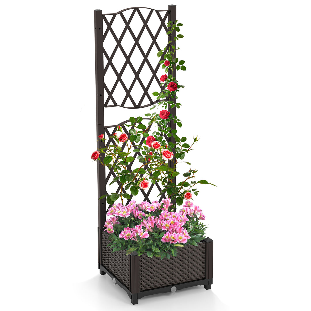 garden trellis planter box Giantex Raised Garden Bed with Trellis 2