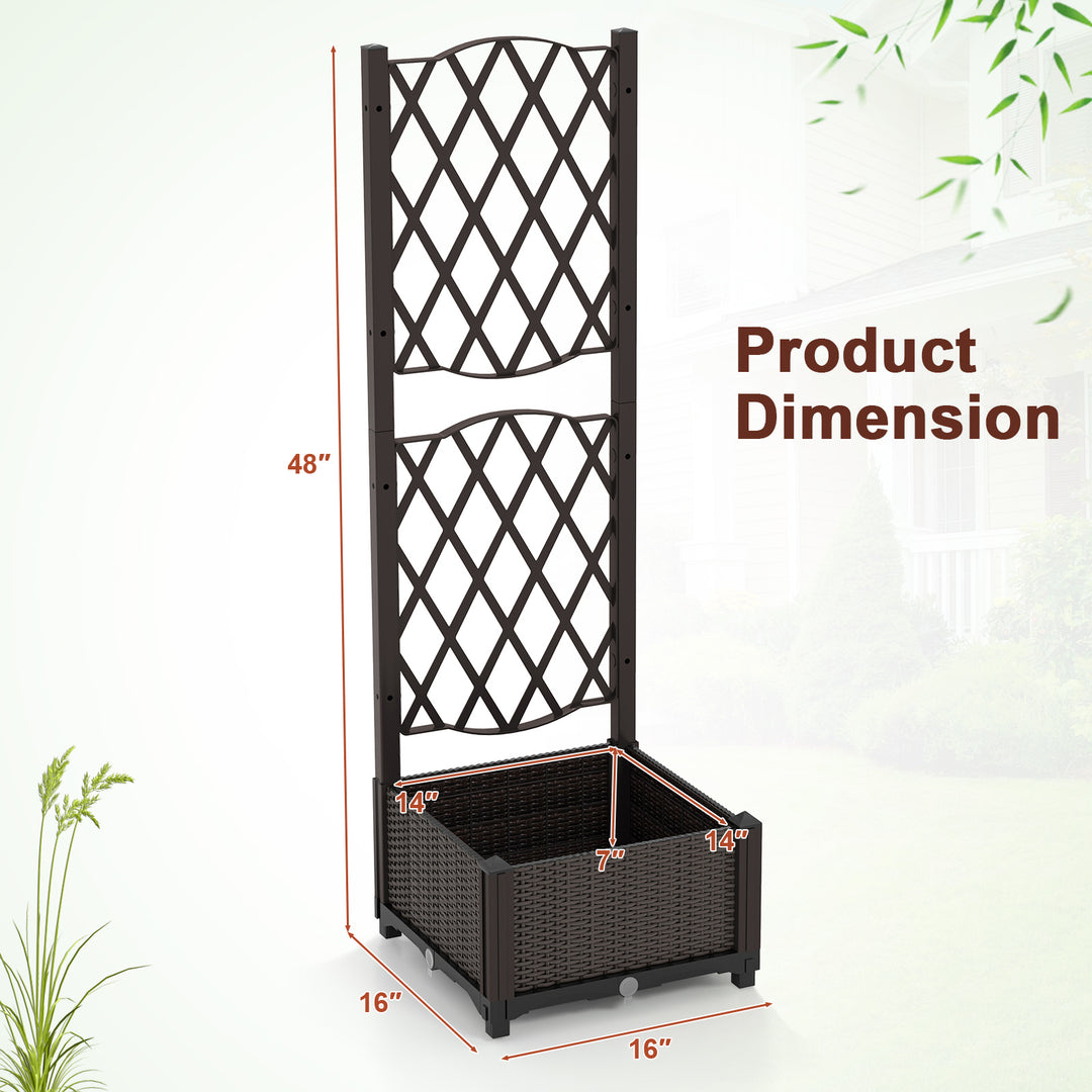 large planter with trellis Giantex Raised Garden Bed with Trellis 2