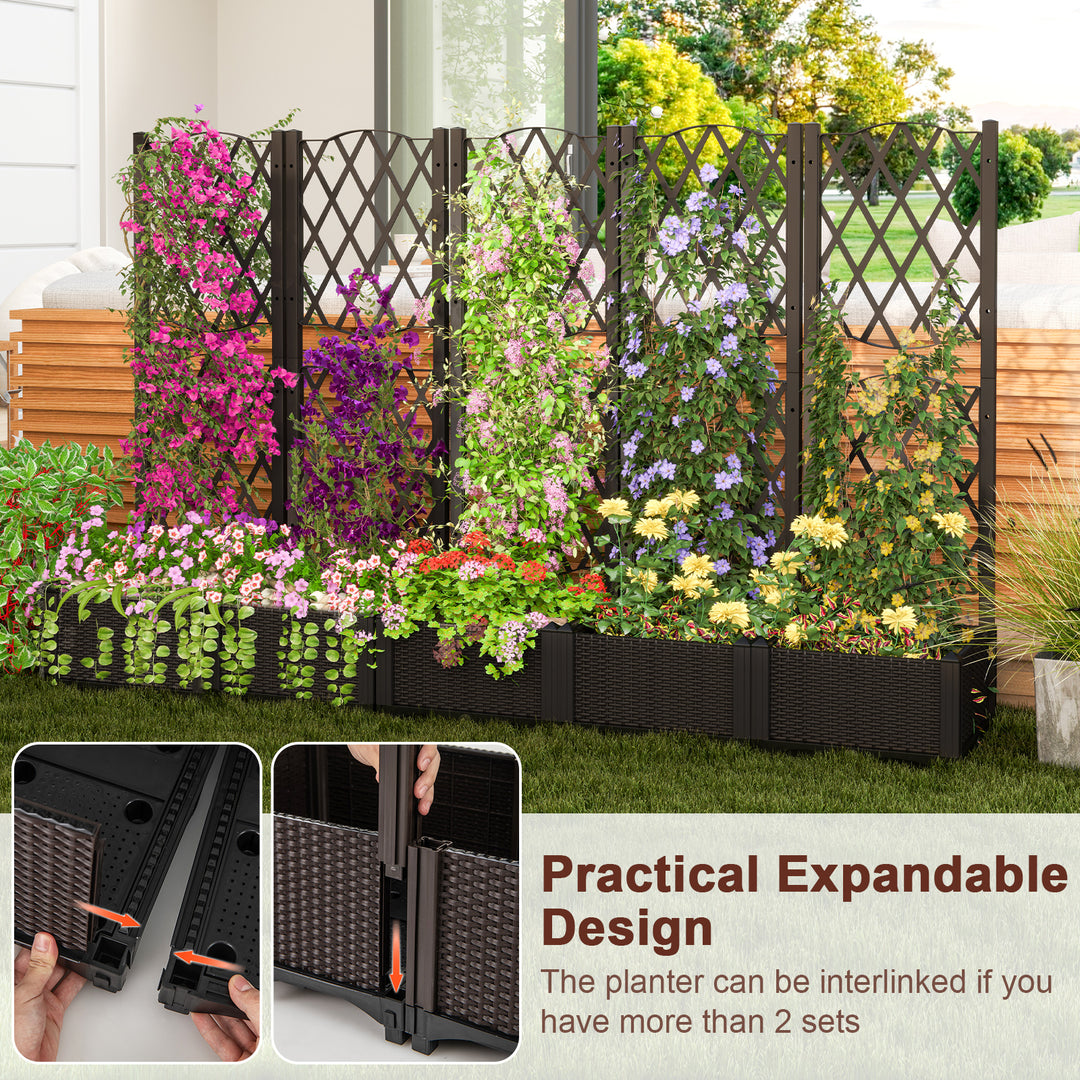 savannah plastic elevated planter with trellis Giantex Raised Garden Bed with Trellis – Giantexus