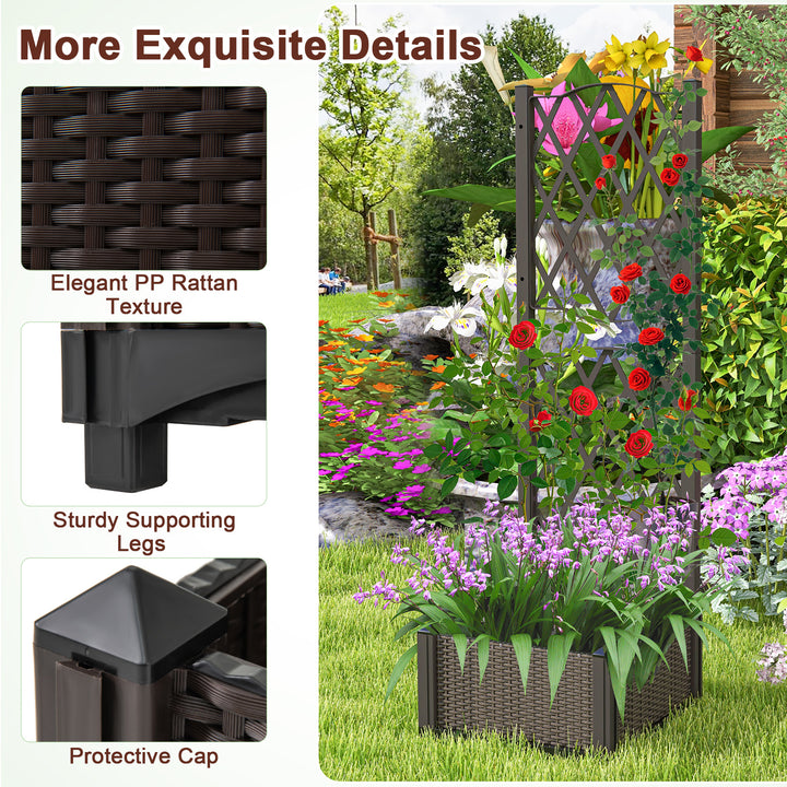 rattan trellis planter Giantex Raised Garden Bed with Trellis – Giantexus