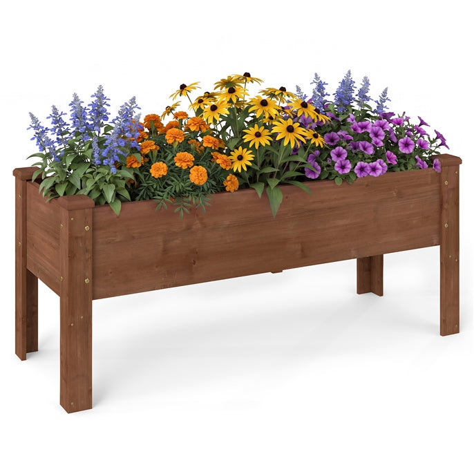 GIANTEX 47" Raised Garden Bed with Legs Elevated Fir Wood Planter