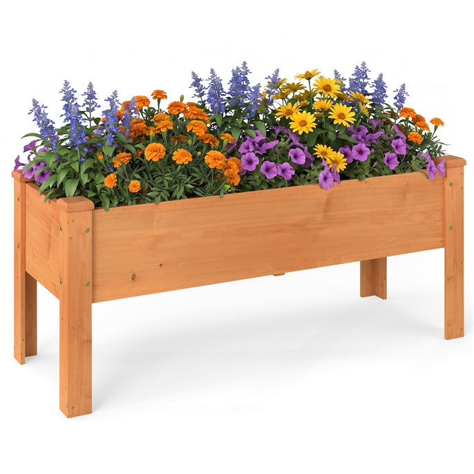 GIANTEX 47" Raised Garden Bed with Legs Elevated Fir Wood Planter