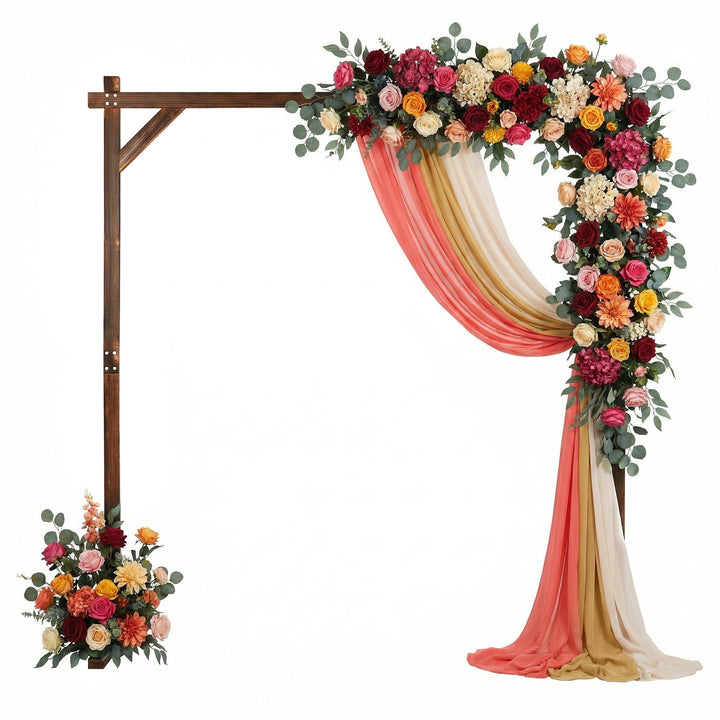Giantex Wooden Wedding Arch for Ceremony, 7.2 FT Square Solid Wood Arbor for Wedding Backdrop Stand