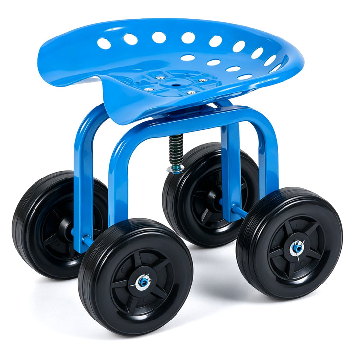 Giantex Garden Cart, Rolling Workseat with 4 Wheels, Garden Stool 360-degree Swivel Work Seat &amp; Adjustable Heigh