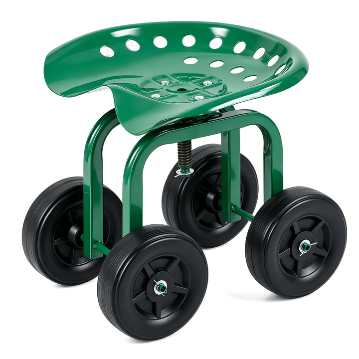 Giantex Garden Cart, Rolling Workseat with 4 Wheels, Garden Stool 360-degree Swivel Work Seat &amp; Adjustable Heigh
