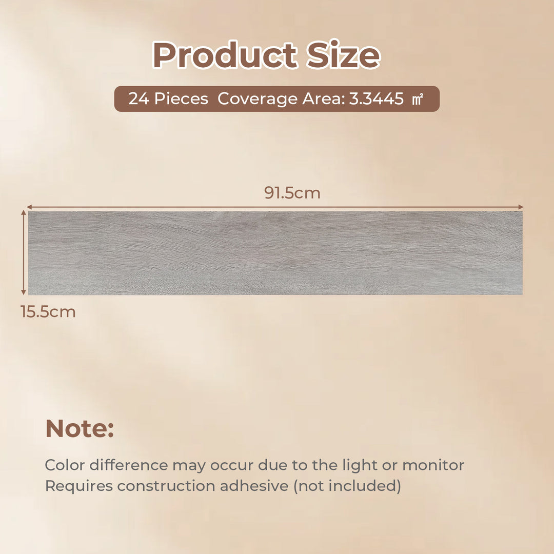 Giantex 24/48-Pack Vinyl Flooring Planks 36" x 6", 36/72 Sq.Ft
