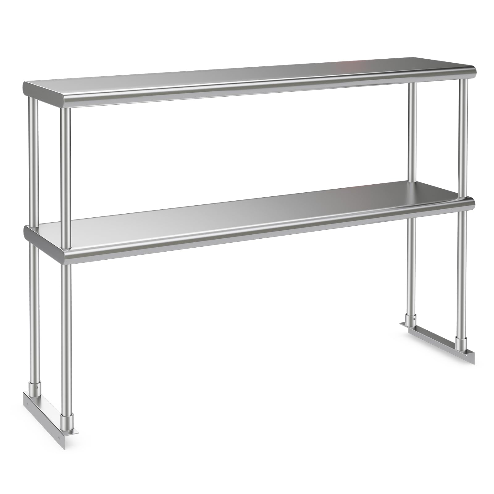 Giantex 48 Inch Stainless Steel Overshelf with Adjustable Lower Shelf