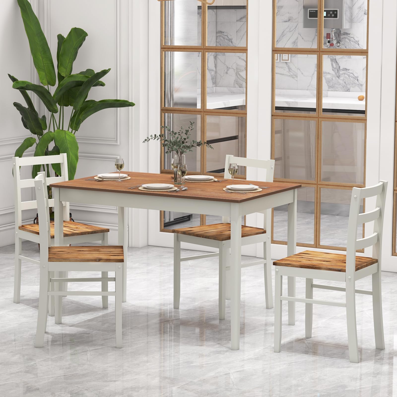  5-Piece Dining Set of 4 - Giantex