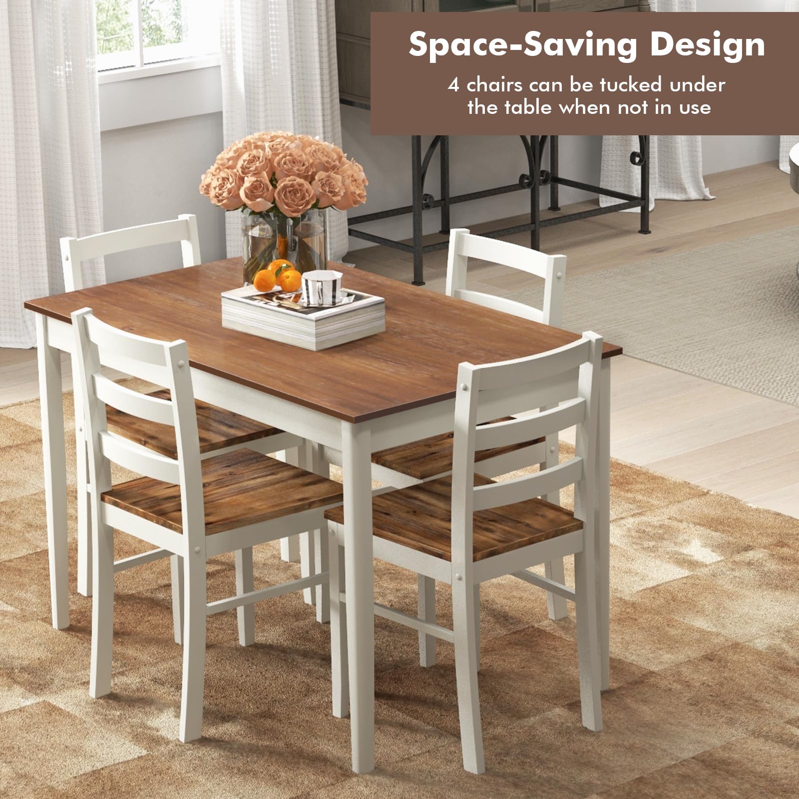  5-Piece Dining Set of 4 - Giantex