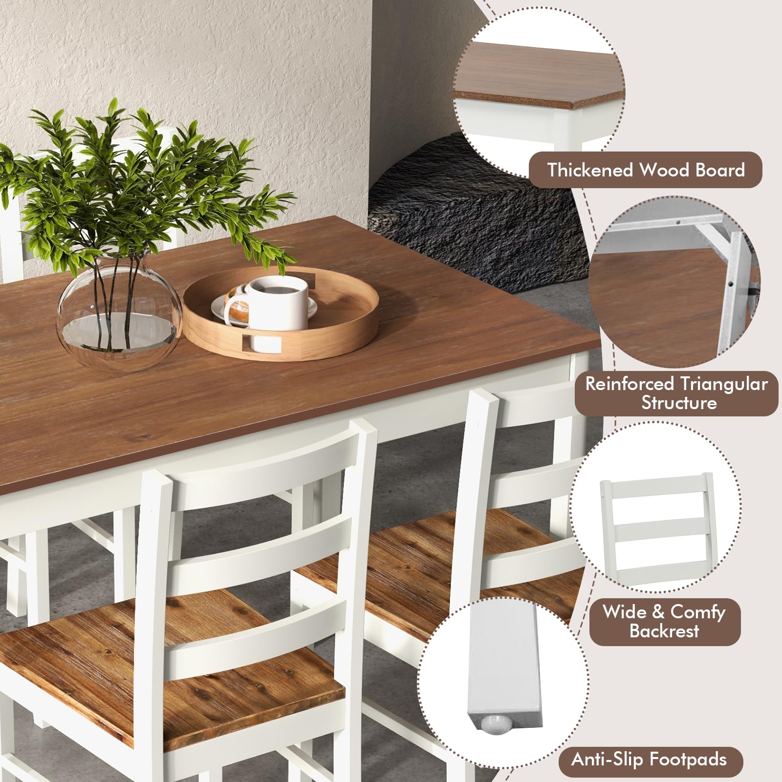  5-Piece Dining Set of 4 - Giantex