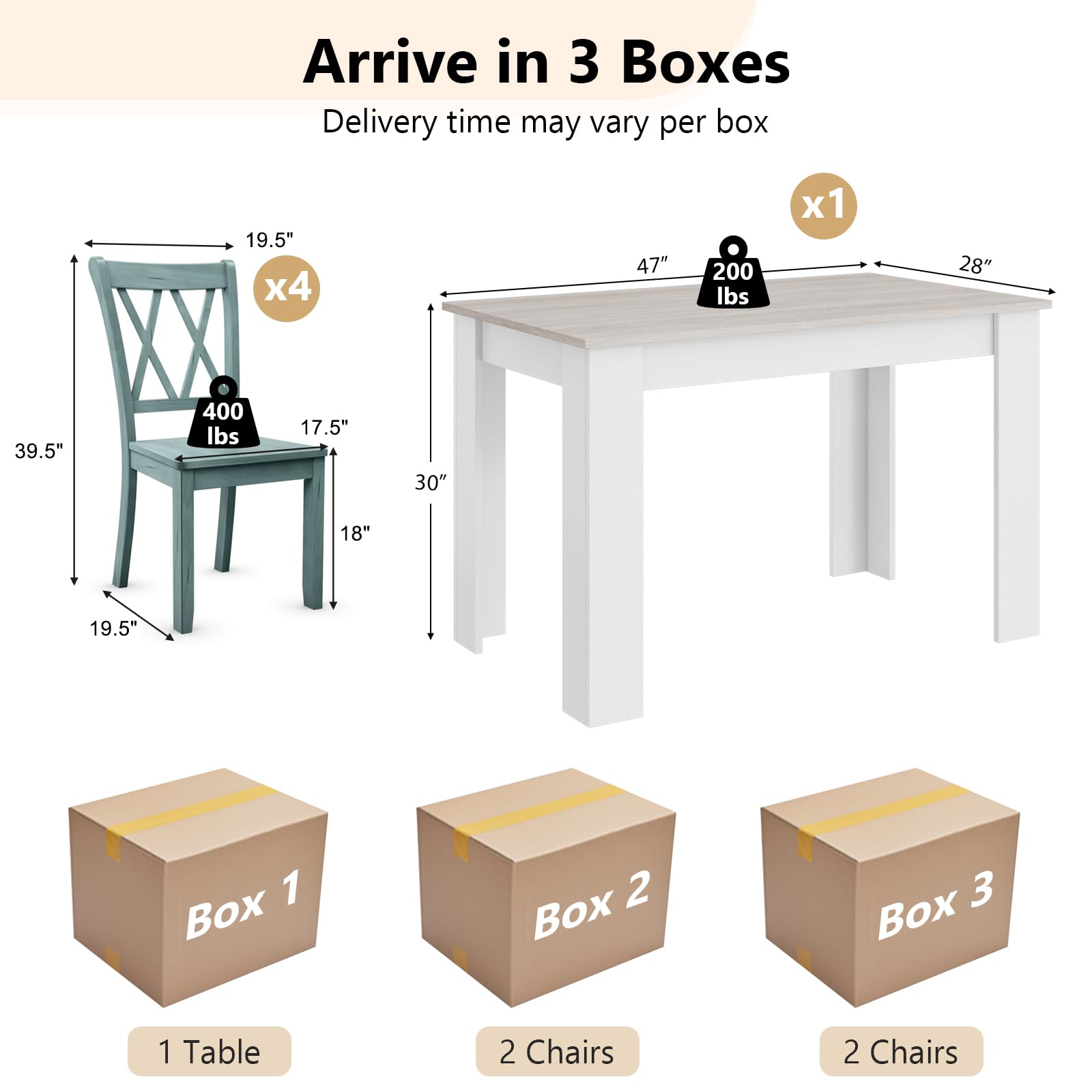 Giantex 5-Piece Dining Table Set, Modern Rectangle Dining Table & High Back Chairs Set for 4